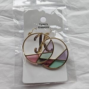 Gold and Multicolor Hoop Earrings